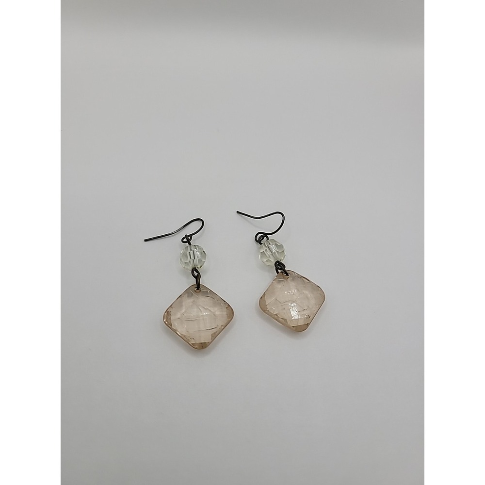 Vintage Premier Designs Earrings Pierced Drop Dangle Pink White Bead Jewelry - Picture 9 of 12